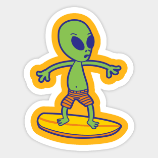 Space Series : Alien Surfing Sticker